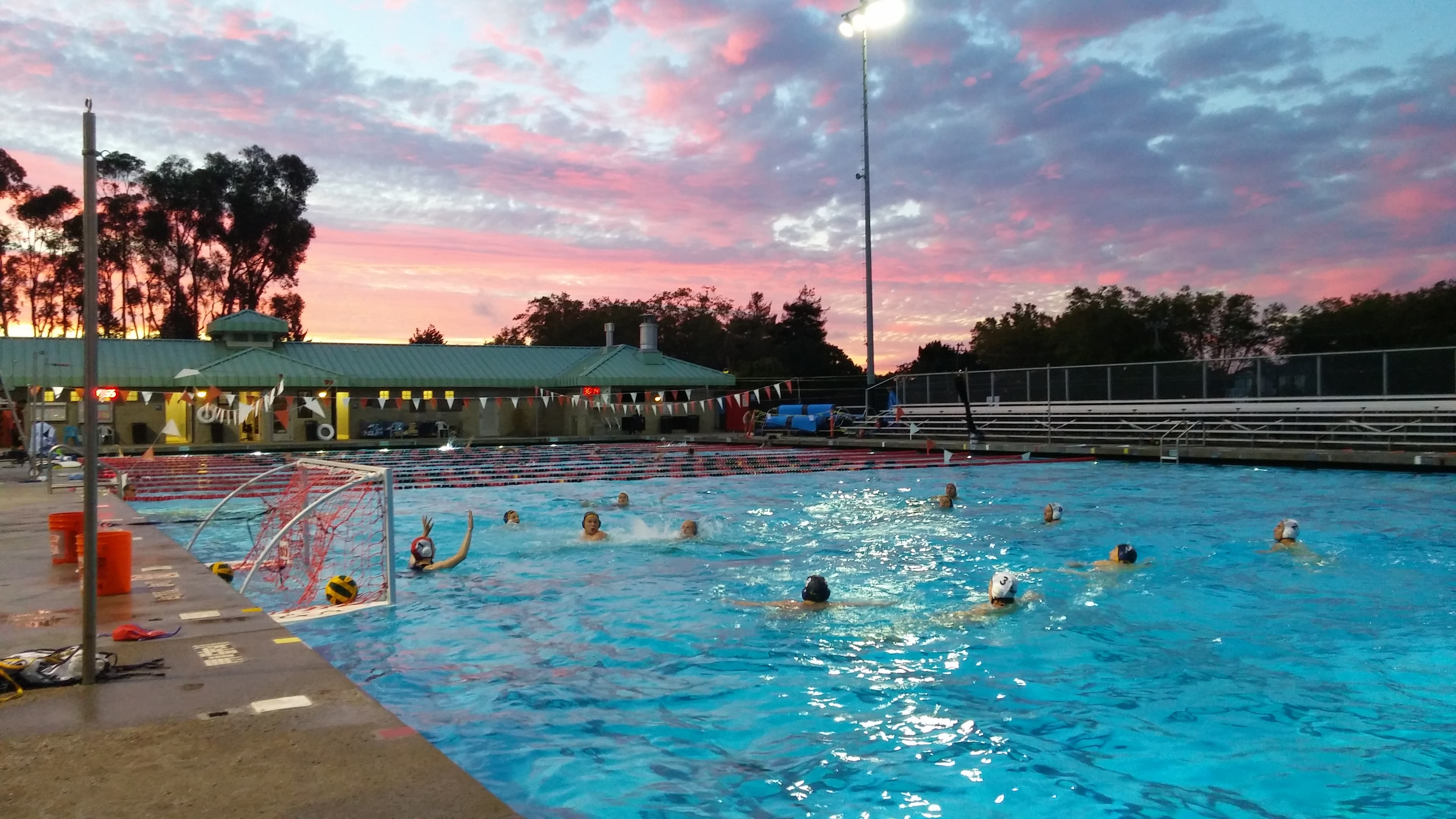Water polo team practice